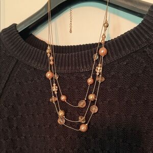 Chic Gold and Brown Layered Necklace